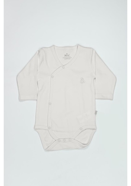 Bistyle Organik Natural Basic Style Kruvaze Uzun Kol Body BS17102 Ekru
