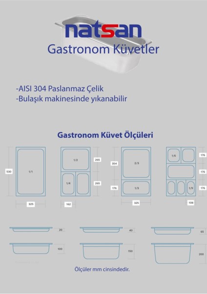 Paslanmaz Çelik 1/2 Gastronom/küvet Kapak, Gri Renk fiyatları