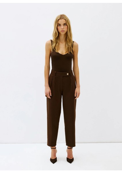 Yüksek Bel Havuç Kahve Kadın Pantolon VTK25-101-45-10