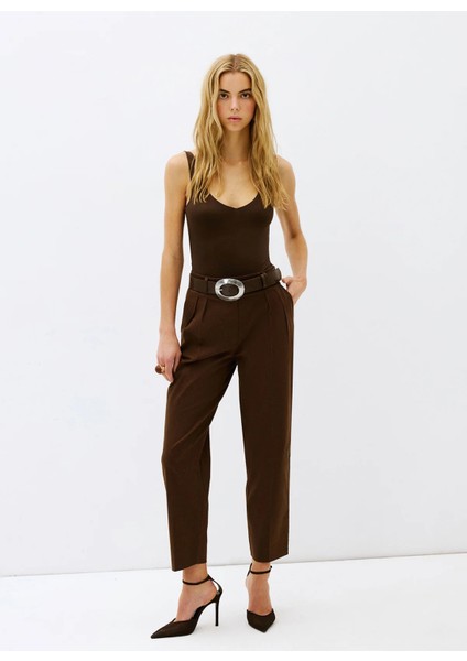 Yüksek Bel Havuç Kahve Kadın Pantolon VTK25-101-45-10 fiyatları