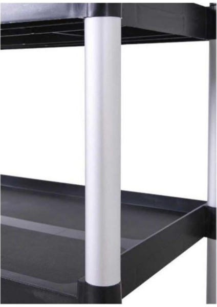 3 Katlı Tekerlekli Servis Arabası, Siyah, Yemek Dağıtımı Için Uygun fiyatları