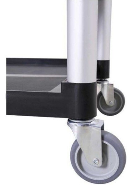 3 Katlı Tekerlekli Servis Arabası, Siyah, Yemek Dağıtımı Için Uygun modelleri