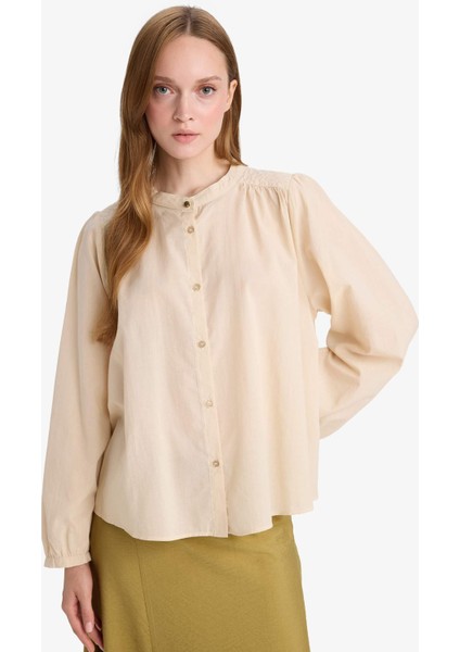 Relax Fit Yuvarlak Yaka Vual Uzun Kollu Gömlek F4978AX25AU modelleri