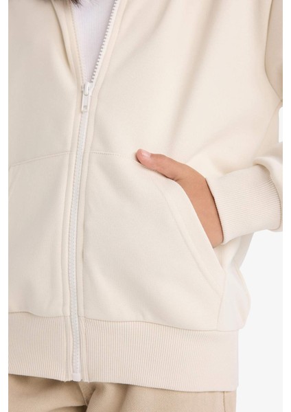 Kız Çocuk Basic Düz Kapüşonlu Fermuarlı Sweatshirt C8110A825AU indirimleri