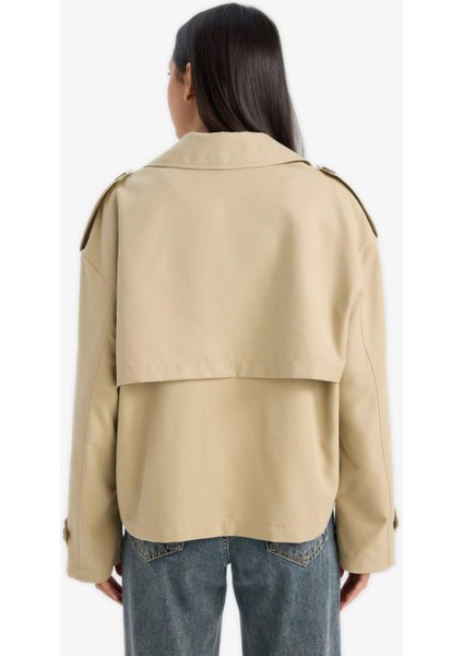 Regular Fit Cepli Kemerli Kısa Trençkot E8581AX25AU indirimleri