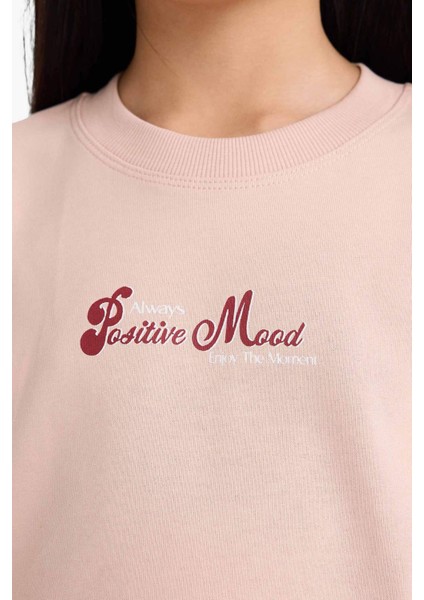 Kız Çocuk Relax Fit Bisiklet Yaka Baskılı Sweatshirt E8817A825AU indirimleri