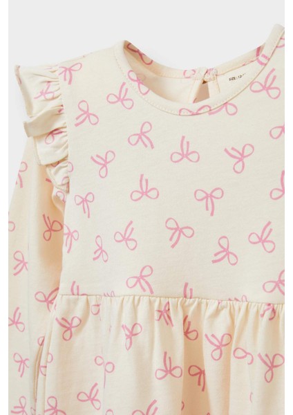 Kız Bebek Desenli Uzun Kollu Elbise F4548A525AU fiyatları