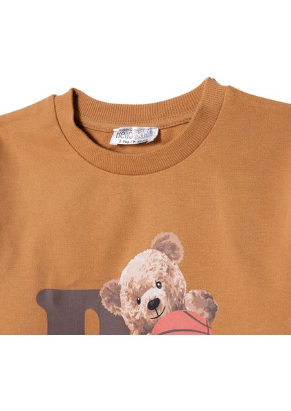 Ayıcık Baskılı Sweatshirt Erkek Bebek modelleri