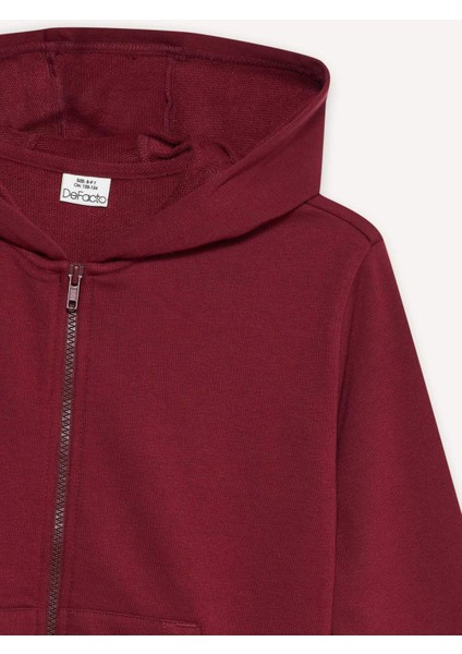 Kız Çocuk Basic Düz Kapüşonlu Okul Fermuarlı Sweatshirt C8110A825AU