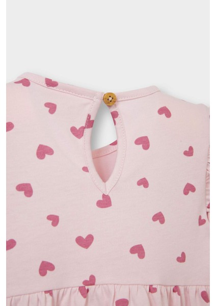 Kız Bebek Kalp Baskılı Uzun Kollu Elbise F4548A525AU fırsatları