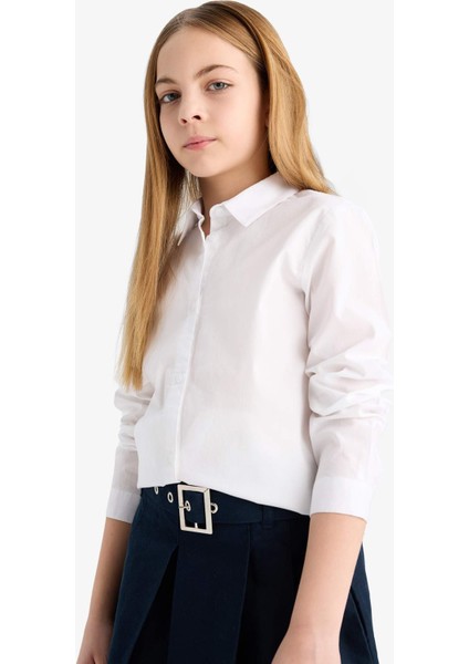 Kız Çocuk Poplin Uzun Kollu Okul Gömleği U4499A625AU fırsatları