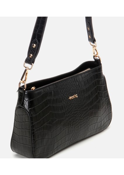 03CAH293410A100 KADIN Deri Siyah Omuz Çantası modelleri