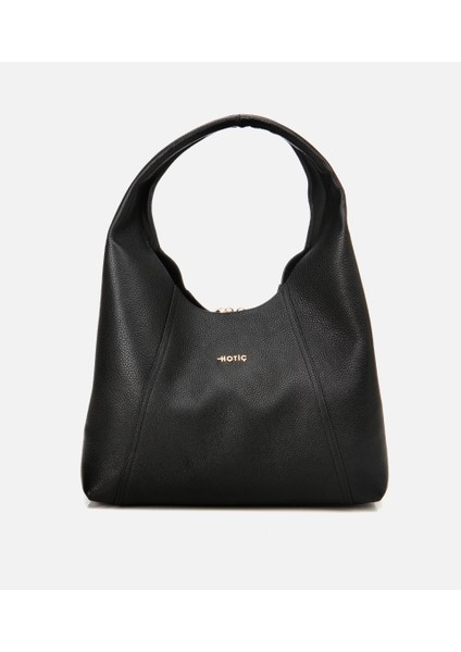 03CAH301080A100 KADIN Deri Siyah Omuz Çantası