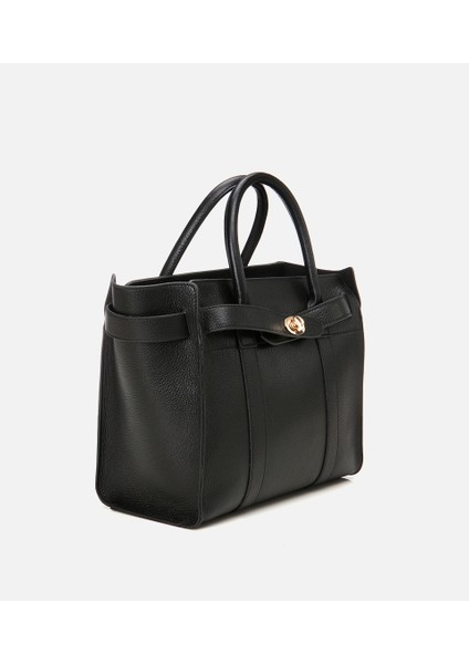 03CAH293400A100 KADIN Deri Siyah Kilit Detaylı Omuz Çantası fiyatları