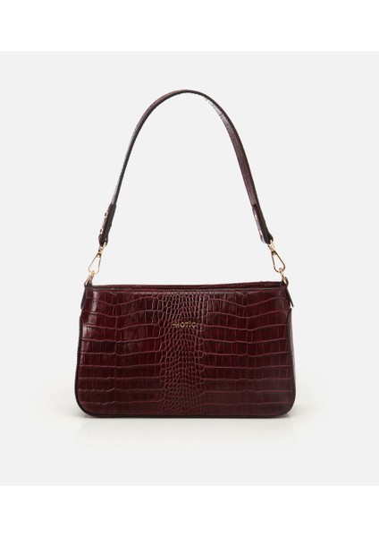 03CAH293410A780 KADIN Deri Bordo Omuz Çantası