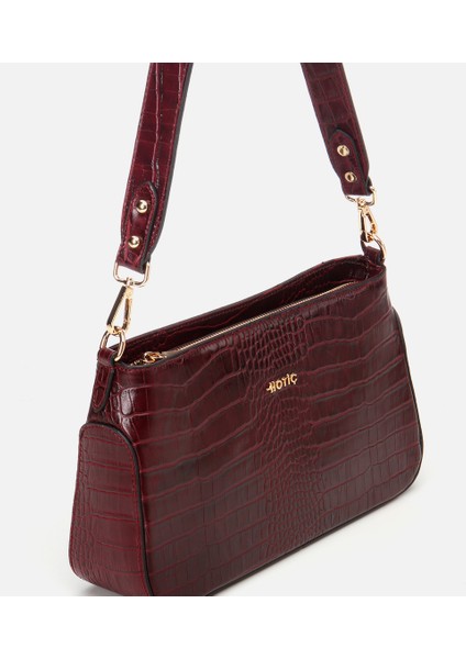 03CAH293410A780 KADIN Deri Bordo Omuz Çantası modelleri
