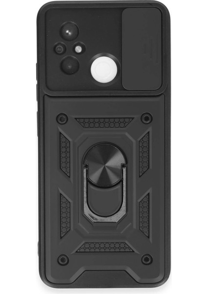 Xiaomi Redmi 12C Kılıf Pars Lens Yüzüklü Silikon - Siyah - CRM8727-8503