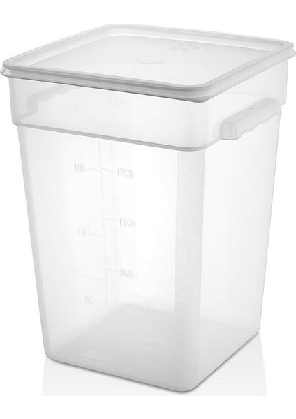 Turuncu 20.8 Litre Kare Kapaklı Saklama Kabı