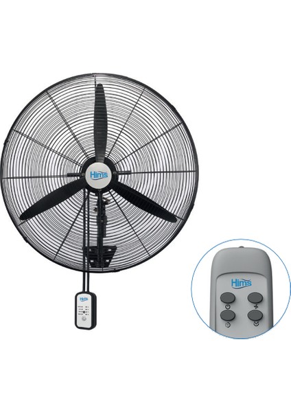HİMS-HEF-DK650-65CM Sanayi Tipi Duvar Tipi Kumandali Vantilatör 190 Watt Dsdrn