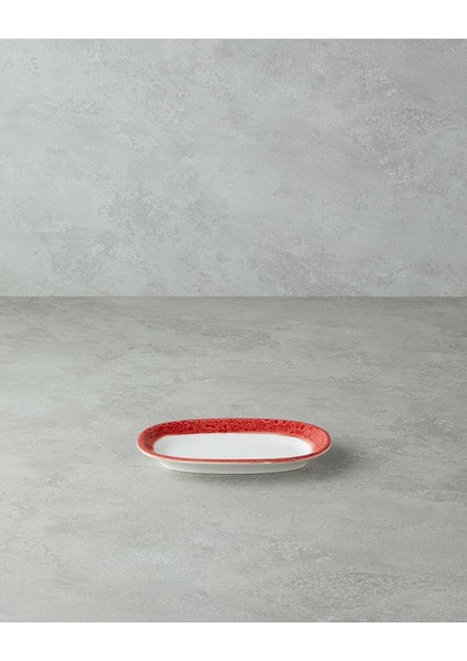 Home Larry Porselen Kayık Tabak 19 cm Kırmızı