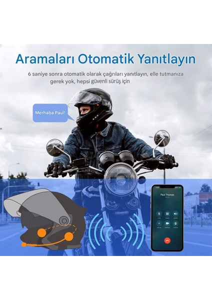Kask Içi Bluetooth Kulaklık - Otomatik Cevaplama Universal Ios & Android Destekli MT- A962 fırsatları