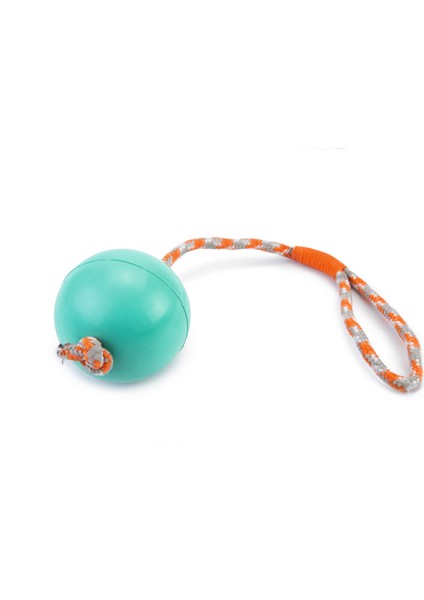 Köpek Oyuncağı, Ipli Dolu Top, Kauçuk, Turkuaz, 30CM Arbkd