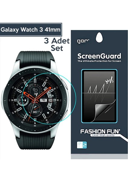 Gor Sm Galaxy Watch 3 41MM Darbe Emici Ekran Koruyucu 3 Adet SET-(1903) - LORCE6668-6422