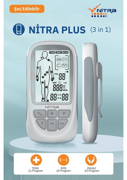 2 Kanallı Dijital Portatif Tens , Ems , Masaj Cihazı 73 Programlı Bataryalı M102A