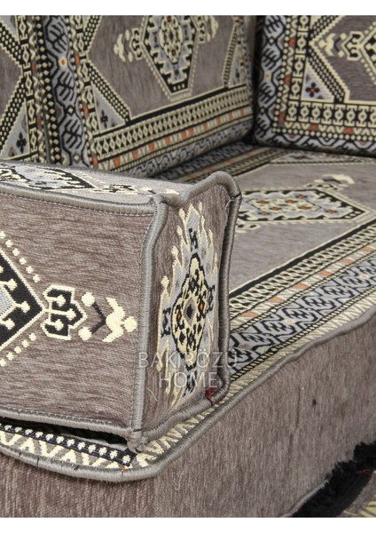 Şark Köşesi Takımı (20 cm Minder Kalınlığı) Gri Yahyalı Modeli 19 Parça