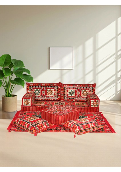 Şark Köşesi Takımı Konsepti Kırmızı Bergama Modeli