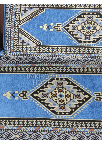 Şark Köşesi Takımı (20 cm Minder Kalınlığı) Mavi Yahyalı Modeli 14 Parça