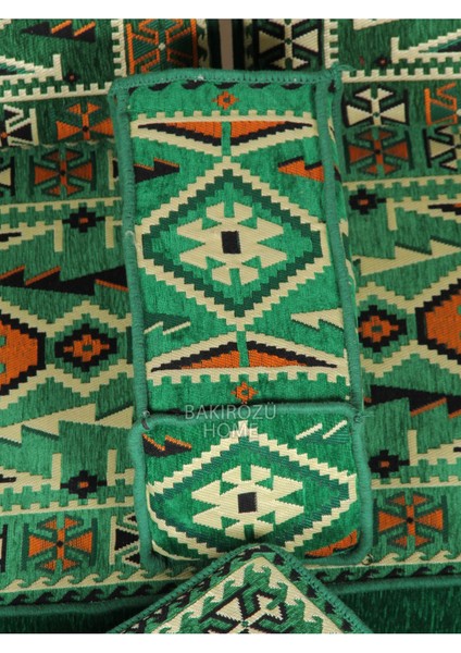 Şark Köşesi Takımı Yeşil Anadolu Modeli Koltuk Takımı Sünger Dahil 14 Parça