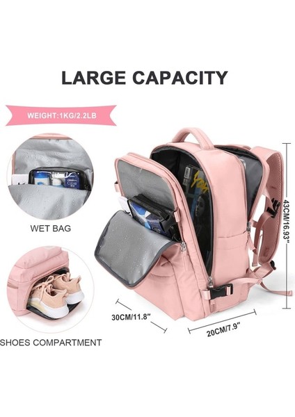Kadın Büyük Kapasiteli Çok Fonksiyonlu Sırt Çantası - Pembe (Yurt Dışından) fiyatları
