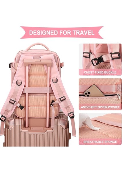 Kadın Büyük Kapasiteli Çok Fonksiyonlu Sırt Çantası - Pembe (Yurt Dışından) indirimleri