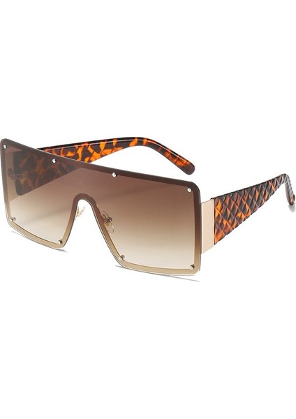 Büyük Boy Kare Güneş Gözlüğü Metal Çerçeve Tonları Retro Gradyan Vizör (Yurt Dışından) modelleri