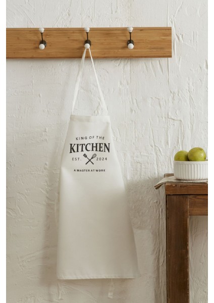 Beyaz Baskılı Mutfak Önlüğü, Şık ve Kullanışlı Mutfak Aksesuarı