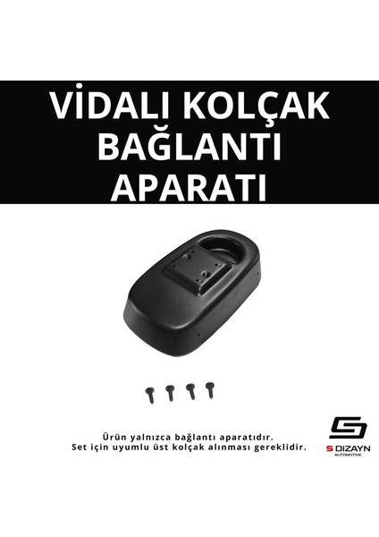 S-Dizayn Fiat 500X Abs Vidalı Kol Dayama Kolçak Alt Adaptör 2014 Üzeri A+Kalite