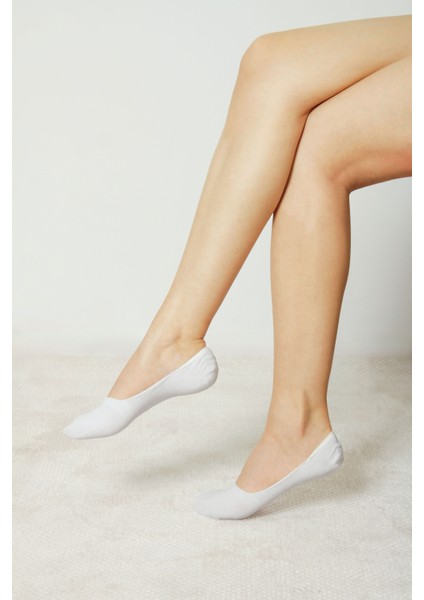3'lü Beyaz Viskon Görünmez Kadın Çorap modelleri