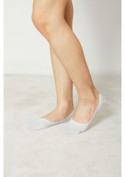 3'lü Beyaz Viskon Görünmez Kadın Çorap fırsatları