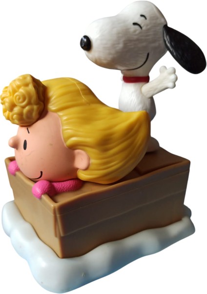 Vintage Snoopy ve Sally Brown Orijinal Figür Oyuncak