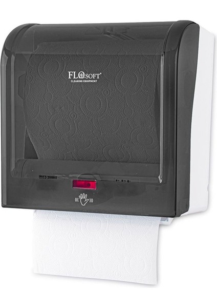 Sensörlü Kağıt Havlu Dispenseri 21 cm Füme Beyaz, Hijyenik ve Şık Tasarım.