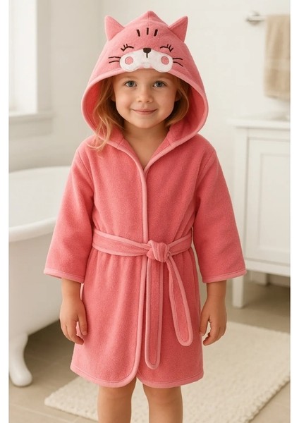 Bornoz Figürlü Pembe