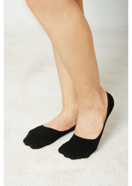 3'lü Siyah Viskon Görünmez Kadın Çorap modelleri