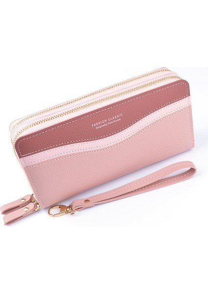 Yeni Stil Cüzdan Bayanlar Uzun Çift Fermuarlı Debriyaj Cüzdan (Yurt Dışından)