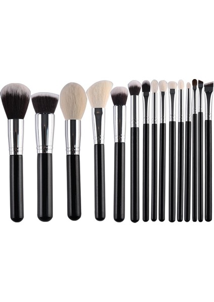 15 Hayvan Kılı Makyaj Fırçası Seti, Ince Yün Midilli Kılı Göz Farı Fırçası, Kapatıcı Fırçası, Lekeli Eyeliner ve Kaş Fırçası (Yurt Dışından)