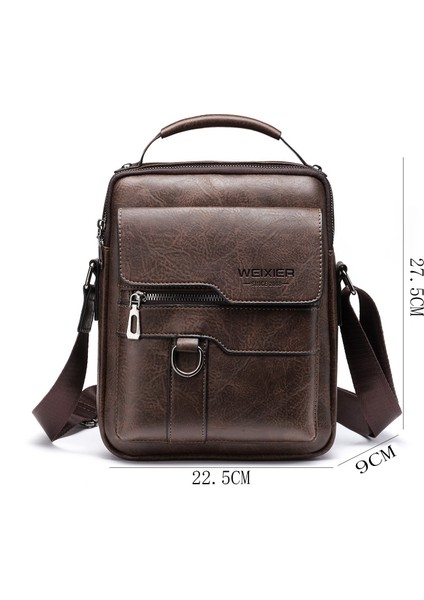 Erkek Omuz Çantası Retro Dikey Sırt Çantası Iş Erkek Çantası Rahat Tarzı (Yurt Dışından)