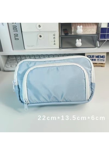 Öğrenci Kalem Kutusu Büyük Kapasiteli Basit Ön Açılış Pencere Kırtasiye Kutusu Kız Kozmetik Çantası (Yurt Dışından)