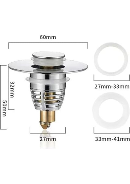 1.1 Inç Ila 1.29 Inç Genişliğindeki Küvet Drenajına Uygun Paslanmaz Çelik Lavabo Kapağı, Açılır Evrensel Kokuya Dayanıklı Lavabo Drenajı (Yurt Dışından) modelleri
