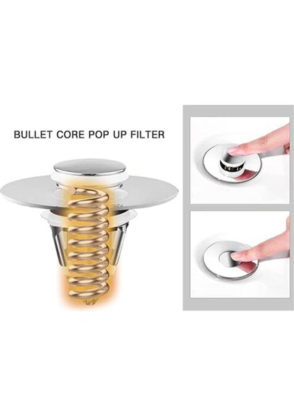 1.1 Inç Ila 1.29 Inç Genişliğindeki Küvet Drenajına Uygun Paslanmaz Çelik Lavabo Kapağı, Açılır Evrensel Kokuya Dayanıklı Lavabo Drenajı (Yurt Dışından) indirimleri