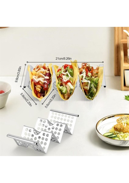 Taco Tutucu Standı, Saplı 4'lü Paslanmaz Çelik Stand Rafı, Taco Tepsisi 3 Taco'ya Kadar Tutar, Taco Raf Standları (Yurt Dışından) modelleri